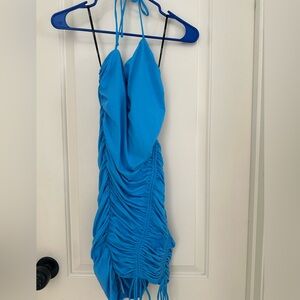 Vibrant Blue Ruched Dress